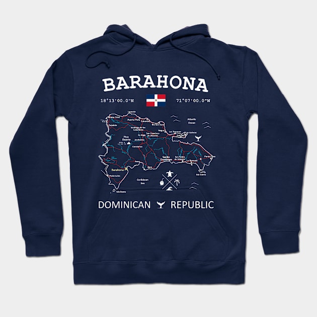 Barahona Dominican Republic Map Hoodie by French Salsa